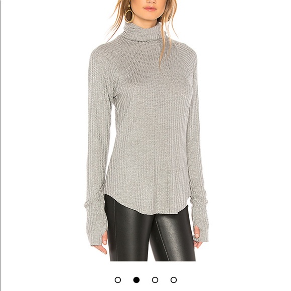 Chaser Thermal Raglan Turtleneck in Heather Grey - Picture 1 of 6
